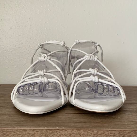 VINCE Kenna Leather Strappy Gladiator Knotted Leather Sandal Flats sz 6 US White - Picture 5 of 16